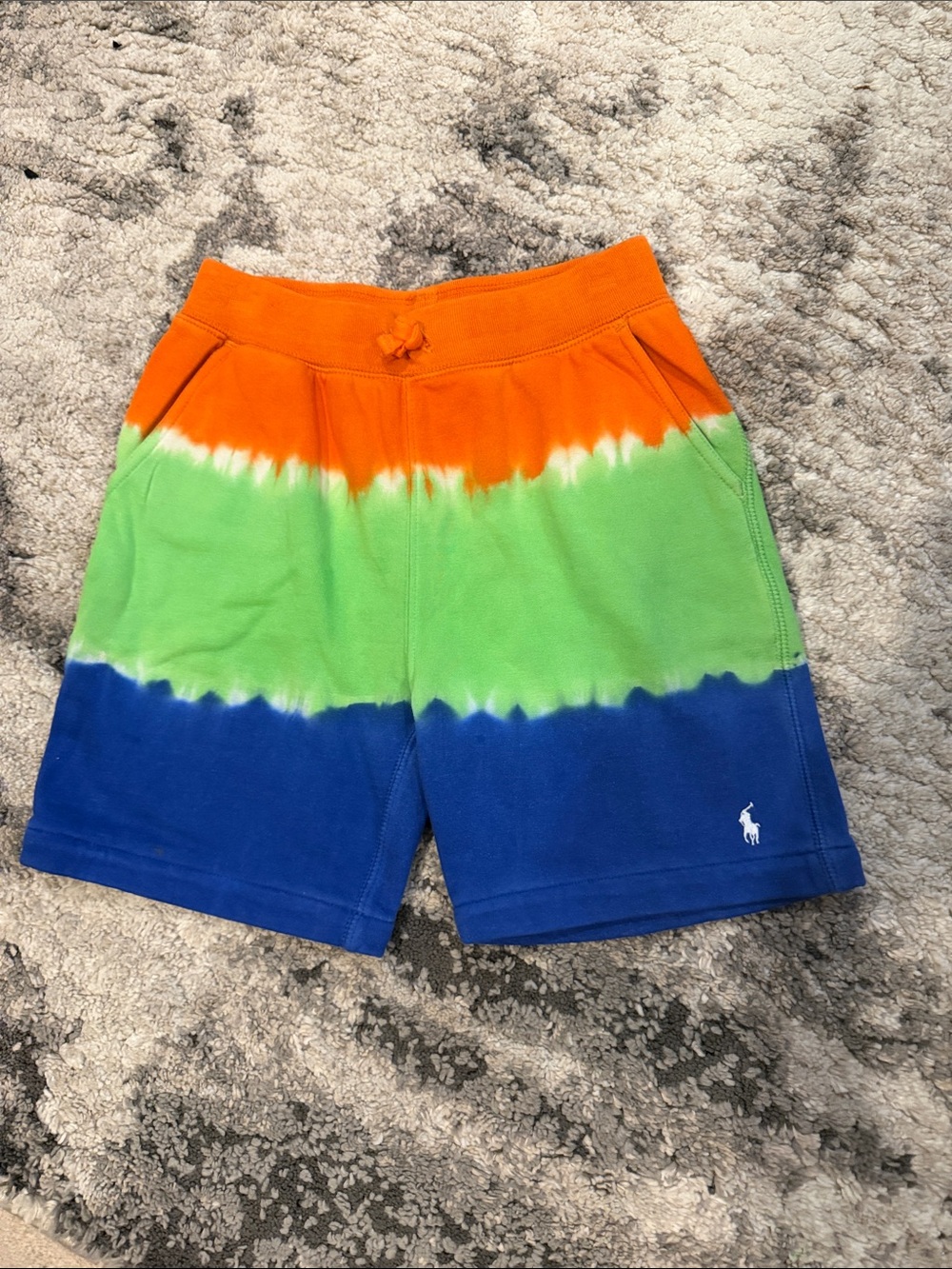 Ralph Lauren Tie-Dye Cotton Shorts in Orange, Green, Blue